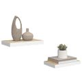 vidaXL Plávajúce nástenné police 2 ks dubové a biele 40x23,5x3,8 cm MDF