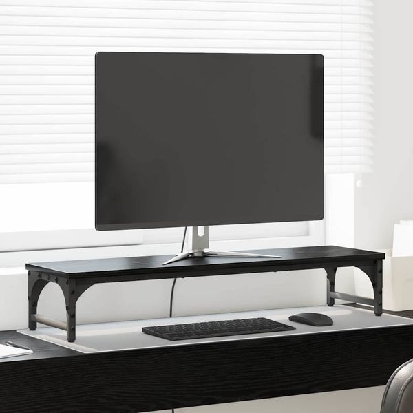 vidaXL Stojan na monitor Čierny dub 85 x 23 x 15,5 cm Kompozitné drevo