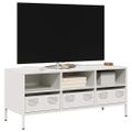 vidaXL TV skrinka biela 101,5x39x43,5 cm oceľ valcovaná za studena