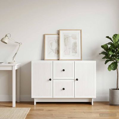 vidaXL Servírovacia skriňa Biela s vysokým leskom 89 x 34,5 x 60 cm