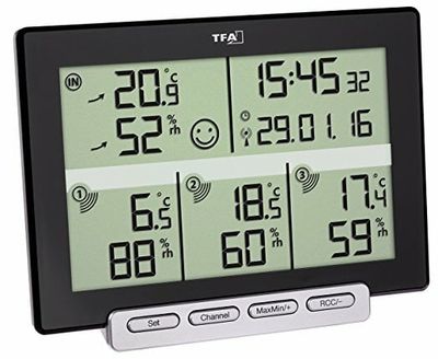 30.3057.01 TFA MULTI-SENS bezdrôtový teplomer s vlhkomerom s 3 vysielačmi