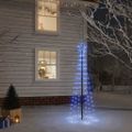 vidaXL Vianočný stromček s hrotom a 108 modrými LED 180 cm