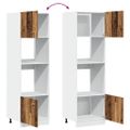 vidaXL Skrinka na mikrovlnku “Lyon” Old Wood 60x57x207 cm