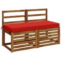 vidaXL Vankúš na lavičku SOEST 100% polyester Červená 120 x 50 x 8 cm