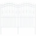 vidaXL Záhradný plot KAMPEN 240 x 228 cm Povrchovo upravená oceľ Biela