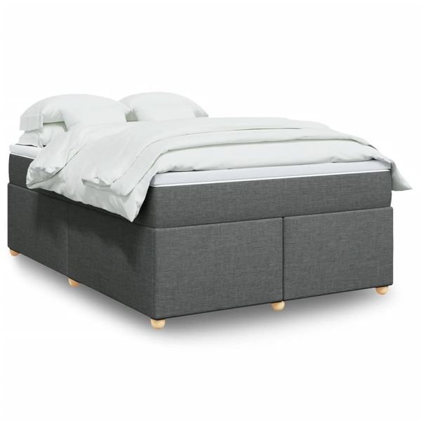 vidaXL Boxspring posteľ s matracom tmavosivá 160x200 cm látka