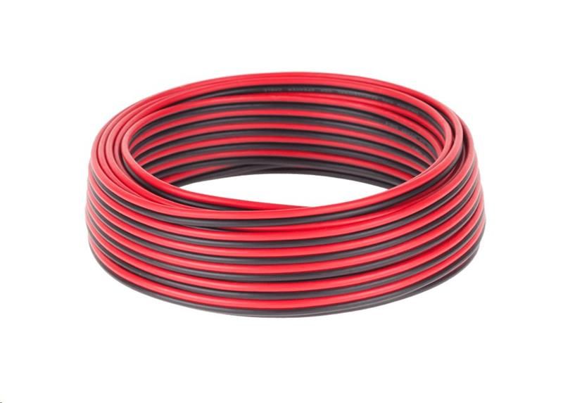 Kabel dvojlinka Cabletech 10m  2x0,75 mm  černo-rudá CCA