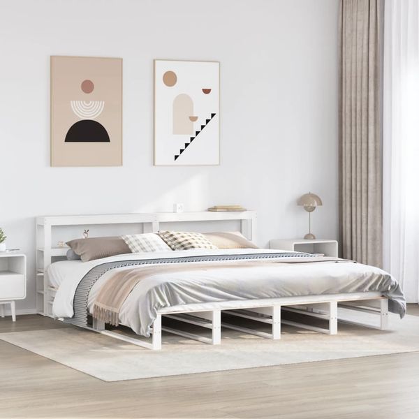 vidaXL Posteľ bez matraca biela 200x200 cm masívna borovica