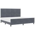 vidaXL Posteľ s pružinovým rámom Tmavo šedá 200 x 200 cm Zamat