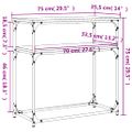 vidaXL Konzolový stolík dub sonoma 75 x 34,5 x 75 cm kompozitné drevo