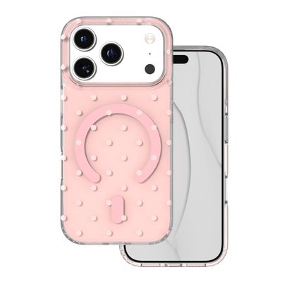 Púzdro Bubble Dots Mag pre iPhone 17 Pro 6,3" / 18 Pro 6,3" ružové