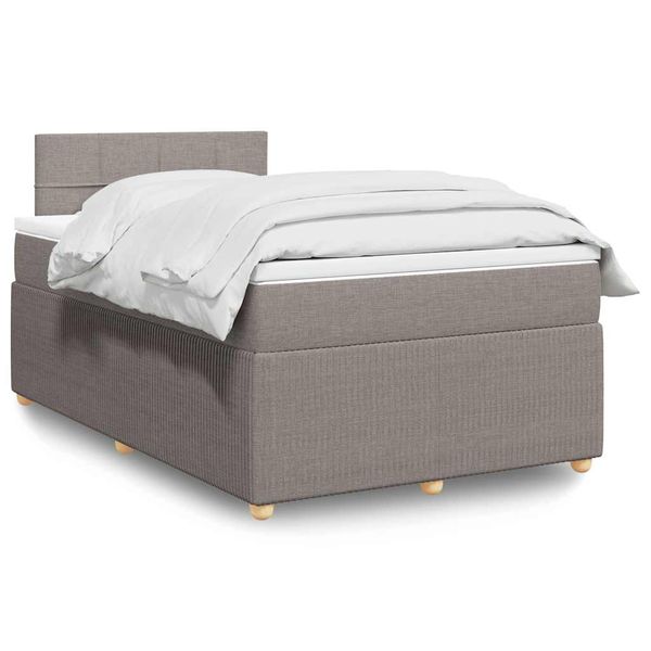 vidaXL Boxspring posteľ s matracom sivohnedý 120x200 cm látka