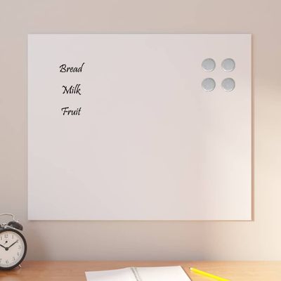 vidaXL Nástenná magnetická tabuľa biela 60x50 cm tvrdené sklo