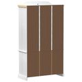 vidaXL Vitrína Biela 103.5 x 42 x 180 cm Masívne borovicové drevo