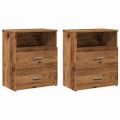 vidaXL Nočné stolíky 2 ks staré drevo 50x32x60 cm kompozitné drevo