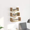 vidaXL Sada nástenných políc 3 ks Remeselný dub 40x16x14cm