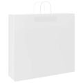 vidaXL Papierové tašky 250 ks s rúčkami, biele, 54x15x49 cm