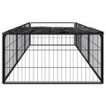 vidaXL Ohrádka pre psov 8 panelov čierna 100x50 cm práškovaná oceľ