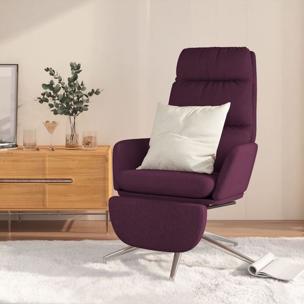 vidaXL Relaxačné kreslo s podnožkou fialové látka
