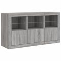 vidaXL Komoda s LED svetlami sivá sonoma 123x37x67 cm