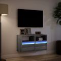 vidaXL TV nástenné skrinky s LED svetlami 2 ks sivé sonoma 41x31x45 cm