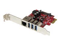 Fits Standard & Low-Profile PCs - UASP Supported - Optional SATA Power (PEXUSB3S3GE) - Sieťový / USB adaptér - PCIe 2.0 nízky profil - USB 3.0 x 3 + 1000Base-T x 1