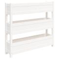 vidaXL Kvetináč biely 112x25x104,5 cm borovicový masív