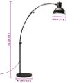 vidaXL Podlahová lampa 25 W čierna 150 cm E27
