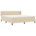 vidaXL Posteľ s pružinovým rámom Krémová 200 x 180 cm látka