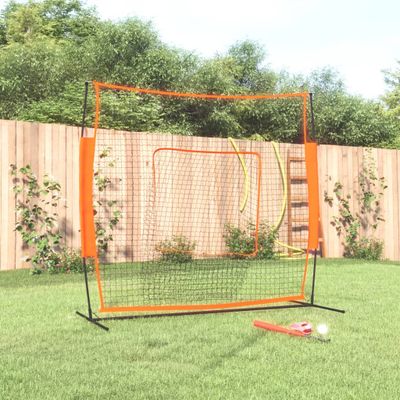 vidaXL Bejzbalová sieť oranžovo-čierna 219x107x212 cm oceľ a polyester