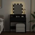 vidaXL Toaletný stolík s LED čierny 80x41x144,5 cm