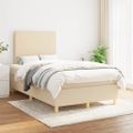 vidaXL Boxspring posteľ s matracom krémový 120x200 cm látka