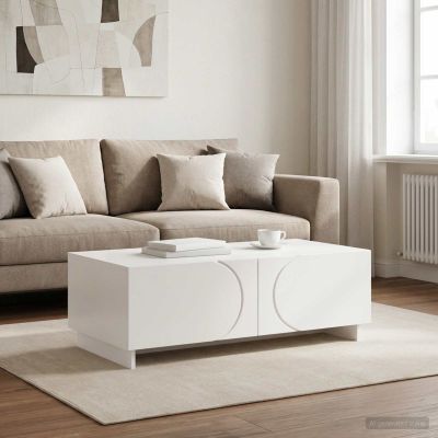 vidaXL Konferenčný stolík Biela 102 x 50,5 x 35 cm Kompozitné drevo