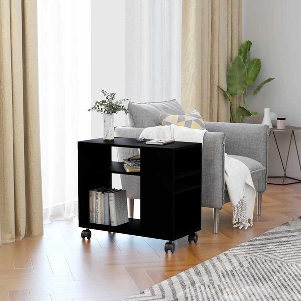 vidaXL Príručný stolík, čierny 70x35x55 cm, kompozitné drevo