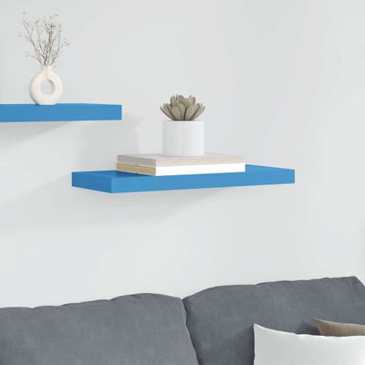 vidaXL Plávajúca nástenná polica, modrá 60x23,5x3,8 cm, MDF