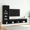 vidaXL 4-dielne TV nástenné skrinky s LED čierne kompozitné drevo