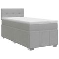 vidaXL Posteľ boxspring s matracom Svetlosivá 90 x 190 cm Látka