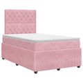 vidaXL Posteľ boxspring s matracom Ružová 120 x 200 cm Zamat