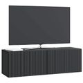 vidaXL Nástenná TV skrinka 98 x 31 x 30 cm Čierna Kompozitné drevo