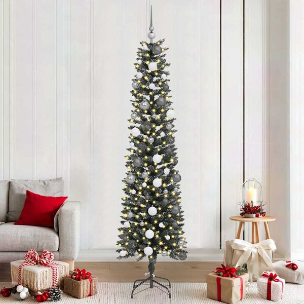 vidaXL Umelý vianočný stromček Zelená 210 cm PVC, plast a oceľ