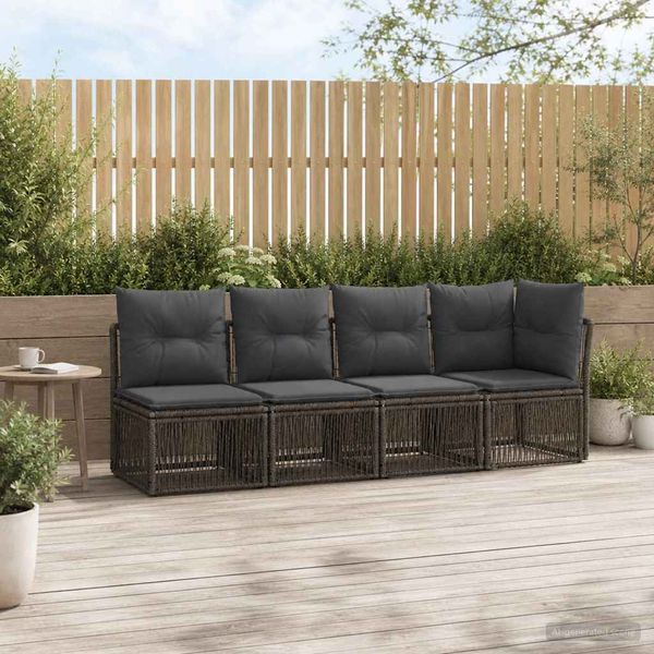 vidaXL Sofa pre 4 osoby s ľavým ramenom 4 pcs 4-Počet miest Sivá