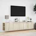 vidaXL TV nástenná skrinka s LED svetlami dub sonoma 180x31x39,5 cm