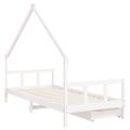 vidaXL Rám detskej postele so zásuvkami biely 90x200 cm mas. borovica