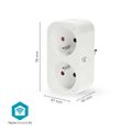 Chytrá DUO zásuvka NEDIS WIFIP141EWT /Wi-Fi/merič spotreby/16A/3680W/biela