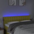 vidaXL Čelo postele s LED zelené 144x5x78/88 cm látka