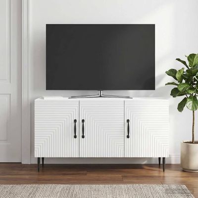 vidaXL TV skrinka Biela s vysokým leskom 99 x 34,5 x 50 cm