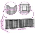 vidaXL Gabiónová vyvýšená posteľ 2 ks 300 x 50 x 80 cm Strieborná