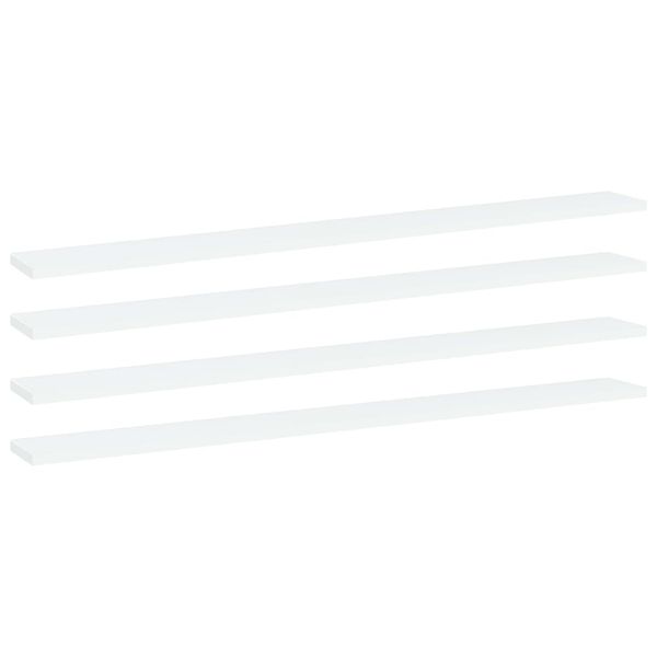 vidaXL Prídavné police 4 ks, biele 100x10x1,5 cm, drevotrieska