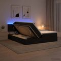 vidaXL LED úložná posteľ s matracom Čierna 200 x 200 cm Látka