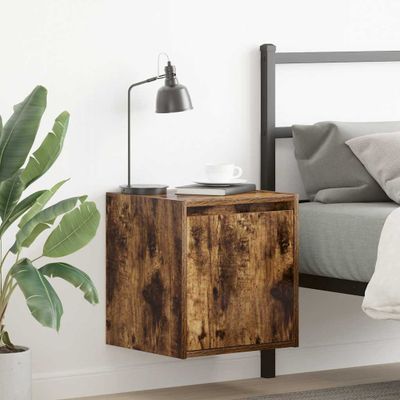 vidaXL Nástenné nočné stolíky 2 ks dymový dub 38x34x40 cm